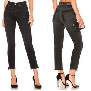 GRLFRND Karolina High-Rise Skinny Jean in Blackhearts